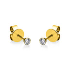 Solitär Ohrstecker 585/- Gelbgold 0,30ct Zargen Fassung