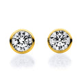 Solitär Ohrstecker 585/- Gelbgold 0,30ct Zargen Fassung