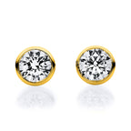 Solitär Ohrstecker 585/- Gelbgold 0,30ct Zargen Fassung
